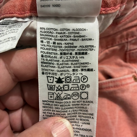 Levi's 511 Mens Straight Jeans Size 30x30 Coral Printed Denim Slim Fit Low Rise - Picture 7 of 10